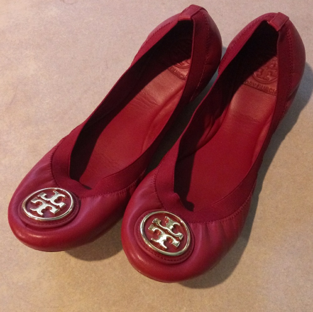 Tory Burch Red Ballet Flats